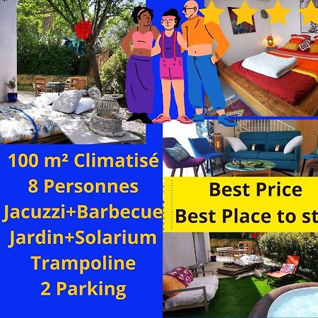 Cool Mediterranean Life 8 People Jacuzzi Barbecue Gametrampoline 2 Parking Villa Безие Екстериор снимка