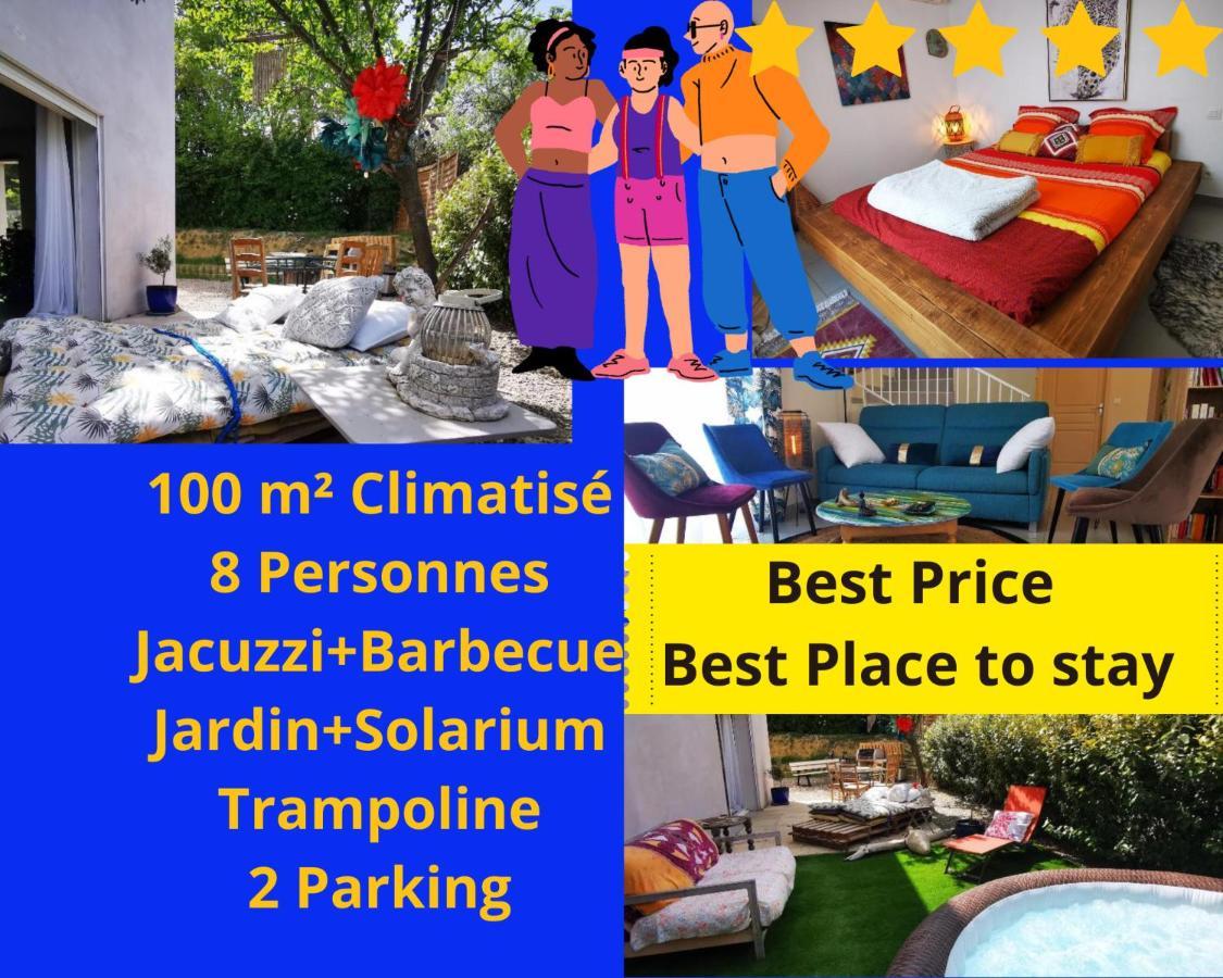 Cool Mediterranean Life 8 People Jacuzzi Barbecue Gametrampoline 2 Parking Villa Безие Екстериор снимка